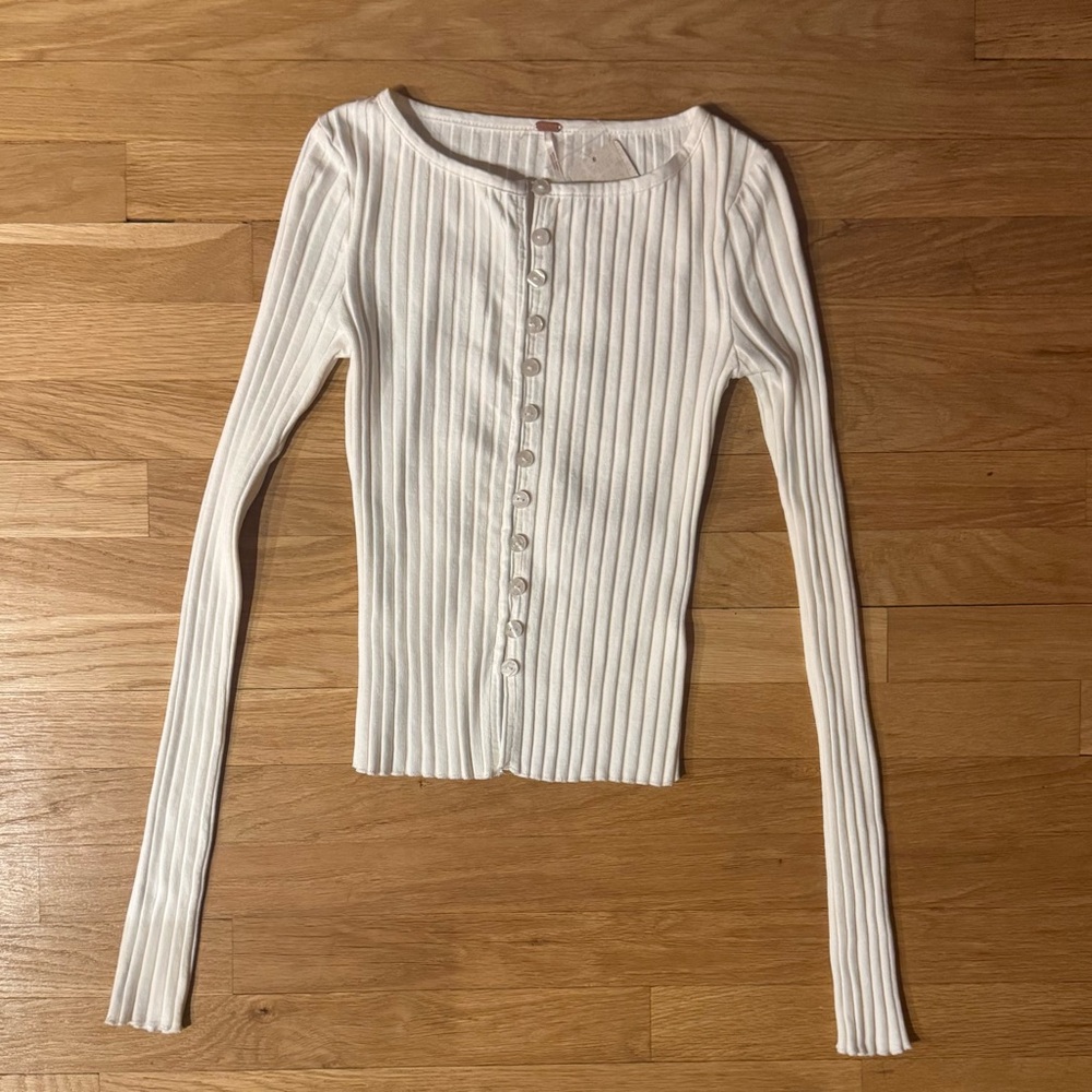 Free People Tilly Long-Sleeve Cardi Ivory